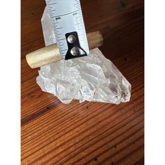 Vintage Monet Gold Tone Bangle Bracelet Textured 8.5” Circumference - Picture 11 of 16